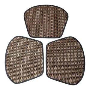 NWT VTG 3P Sonoma Life + Style Tan & Black Bamboo Wedge Placemat Set